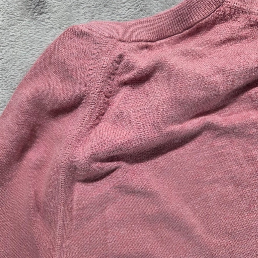 Banana‎ Republic Sweater Mens Large Red Organic Slub Cotton Pullover Raglan - Picture 7 of 13